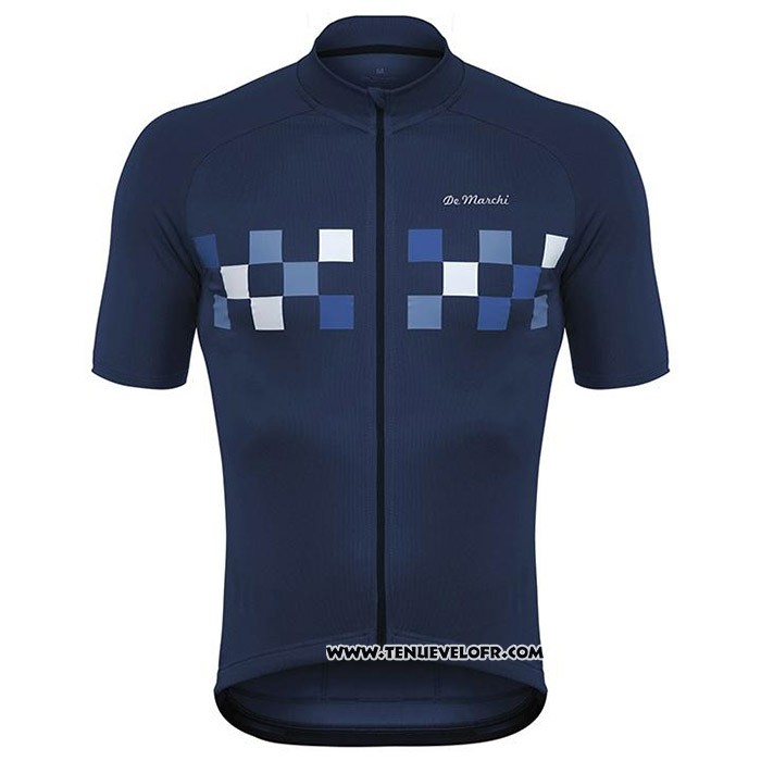 2020 Maillot Cyclisme De Marchi Profond Bleu Manches Courtes et Cuissard